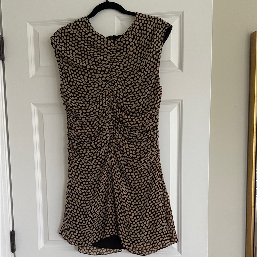 Banana Republic Ruched Polka Dot Dress